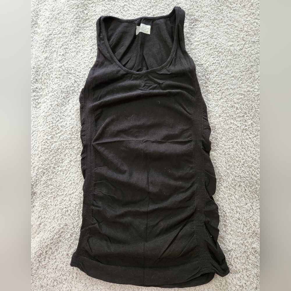 Athleta Black Stretch Ruched Sides Tank Top